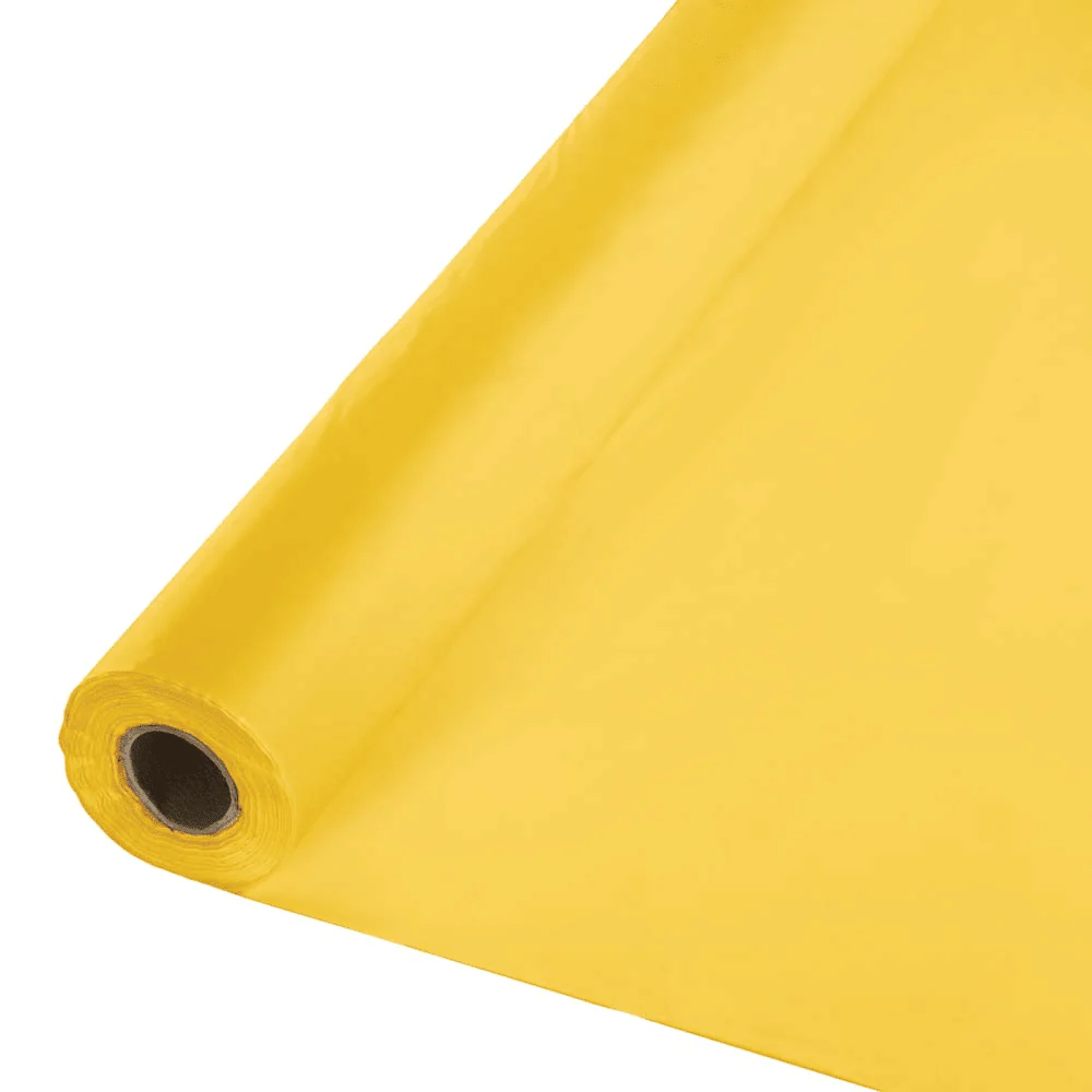 100ft School Bus Yellow Plastic Banquet Roll | 1ct