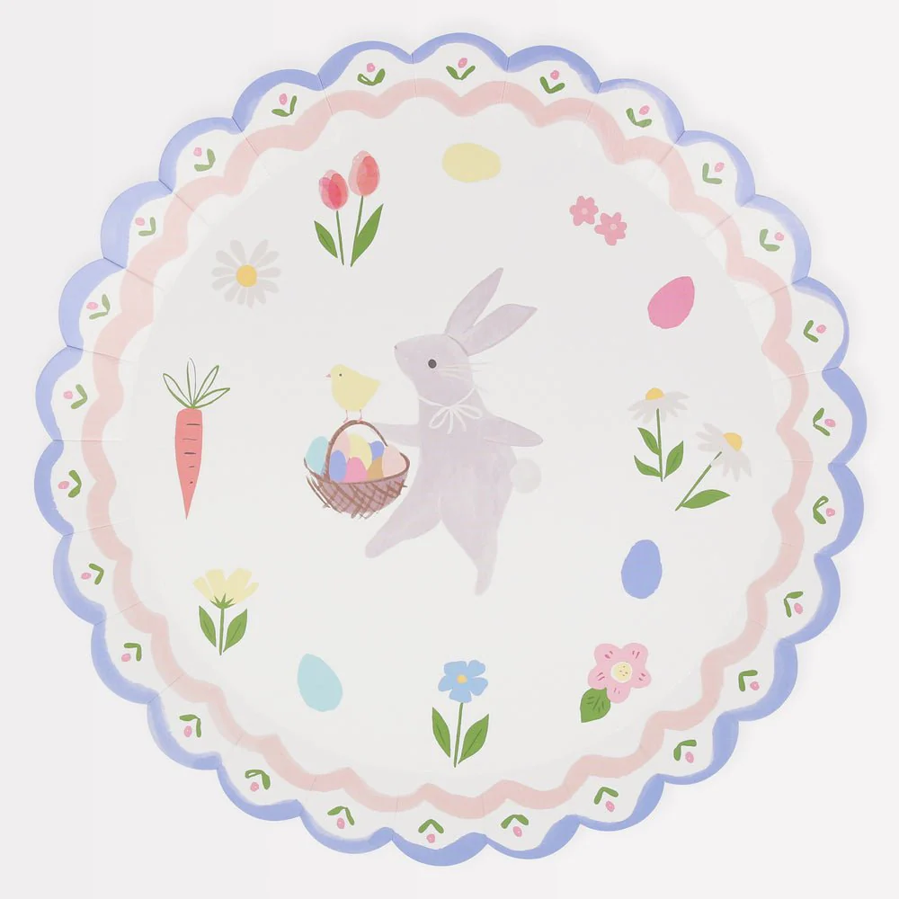 Easter Bunny Scalloped Plates 10" | 8 ct