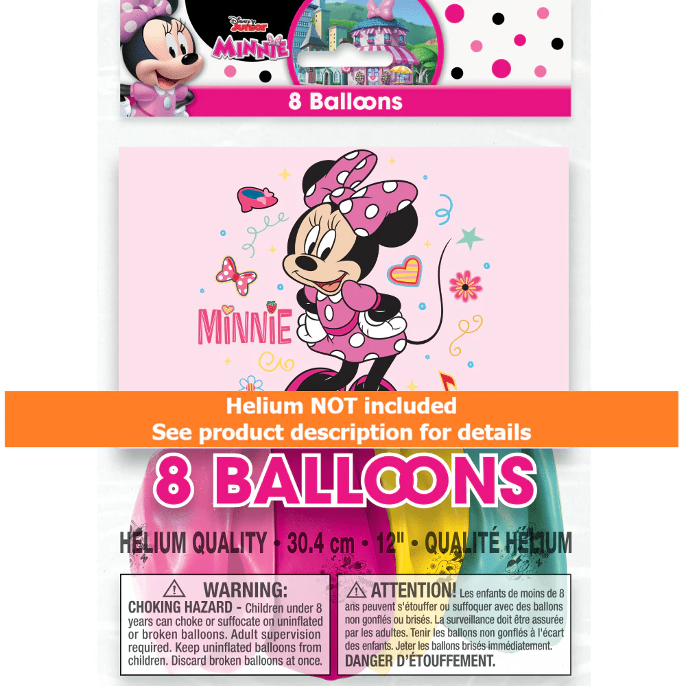 Minnie Mouse latex balloons 12" | 8ct