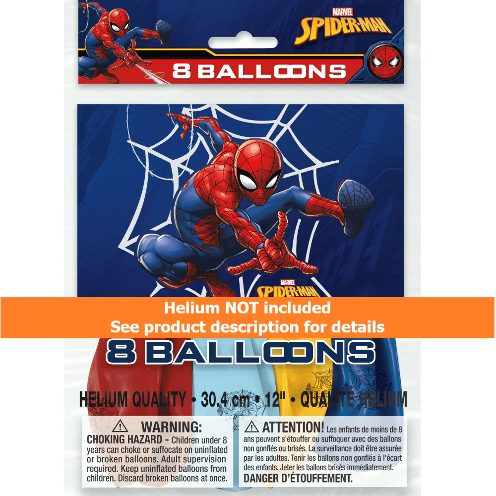 Spider-Man latex balloons 12" | 8ct