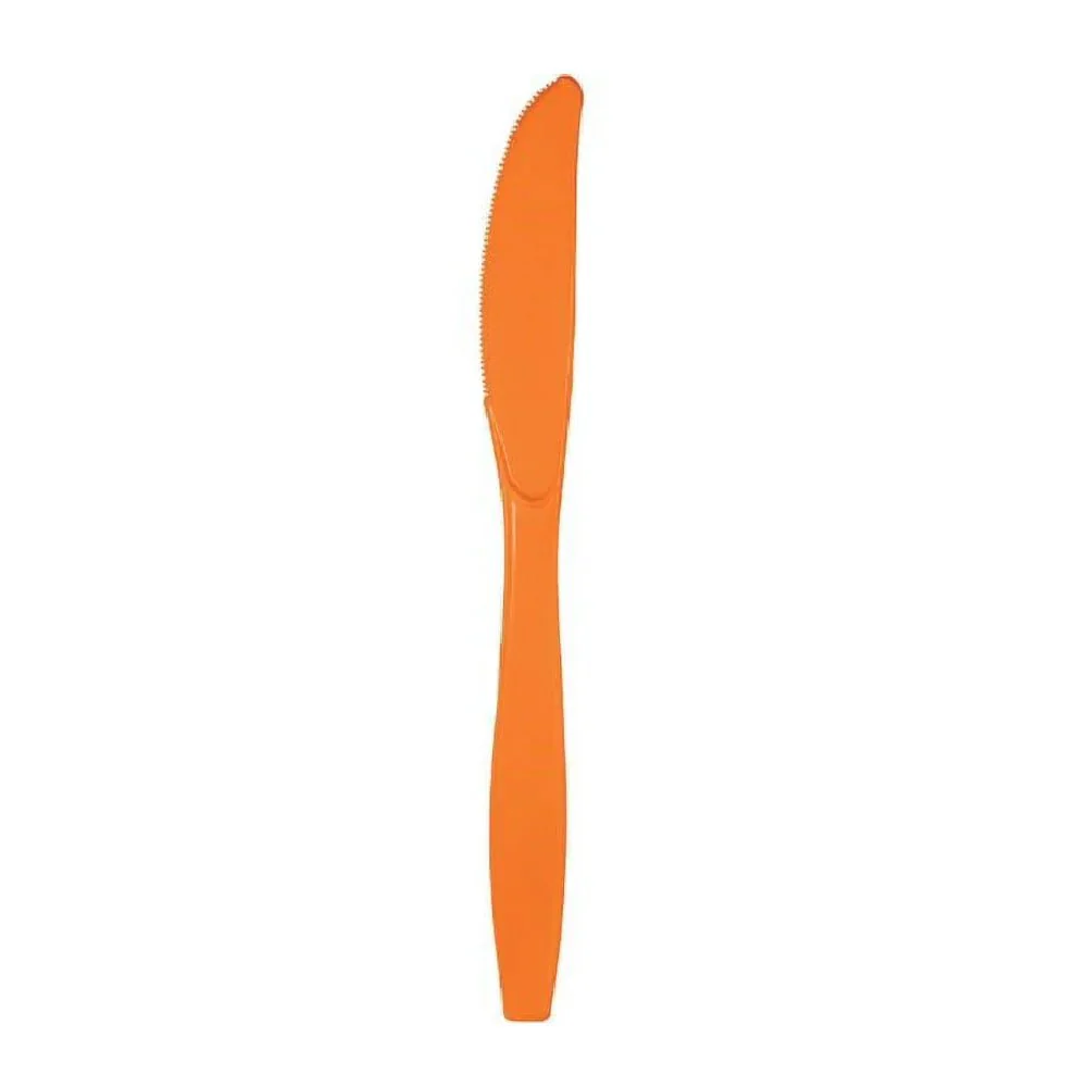 Sunkissed Orange Plastic Knives | 24ct
