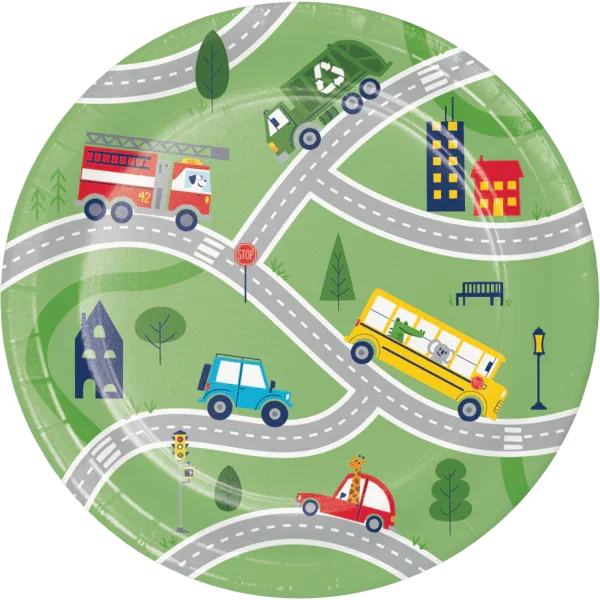 Transportation Time Desert Paper Plates 7" | 8 ct