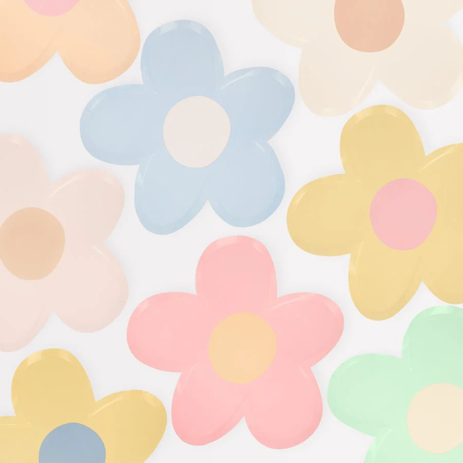 Easter Daisy Shaped Plates 9" | 8 ct