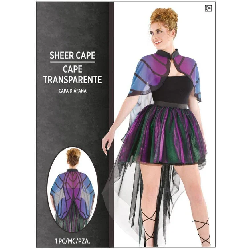 Adult Insect Wings Sheer Cape | 1 ct