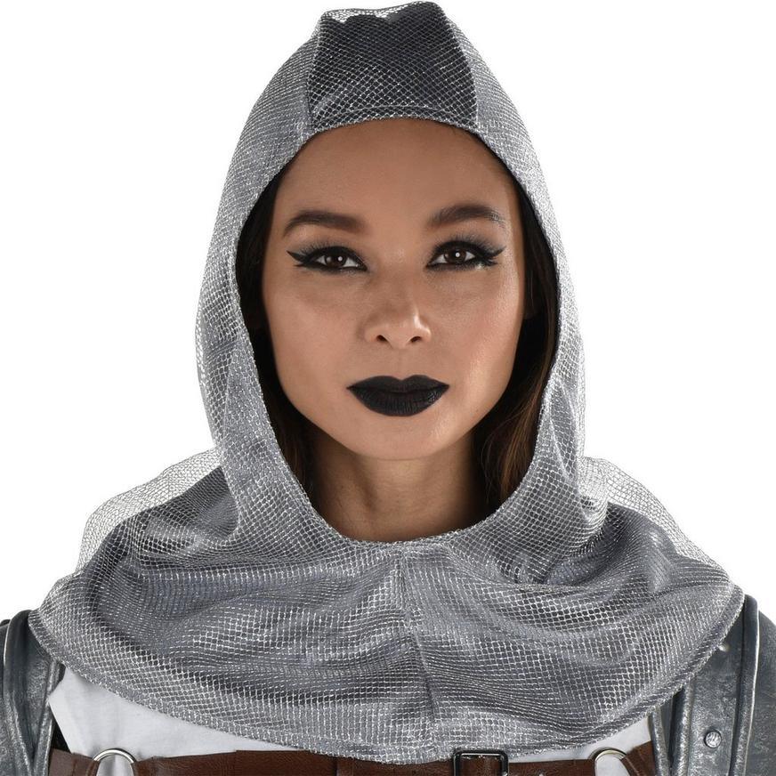Adult Metallic Silver Chainmail Hood | 1 ct
