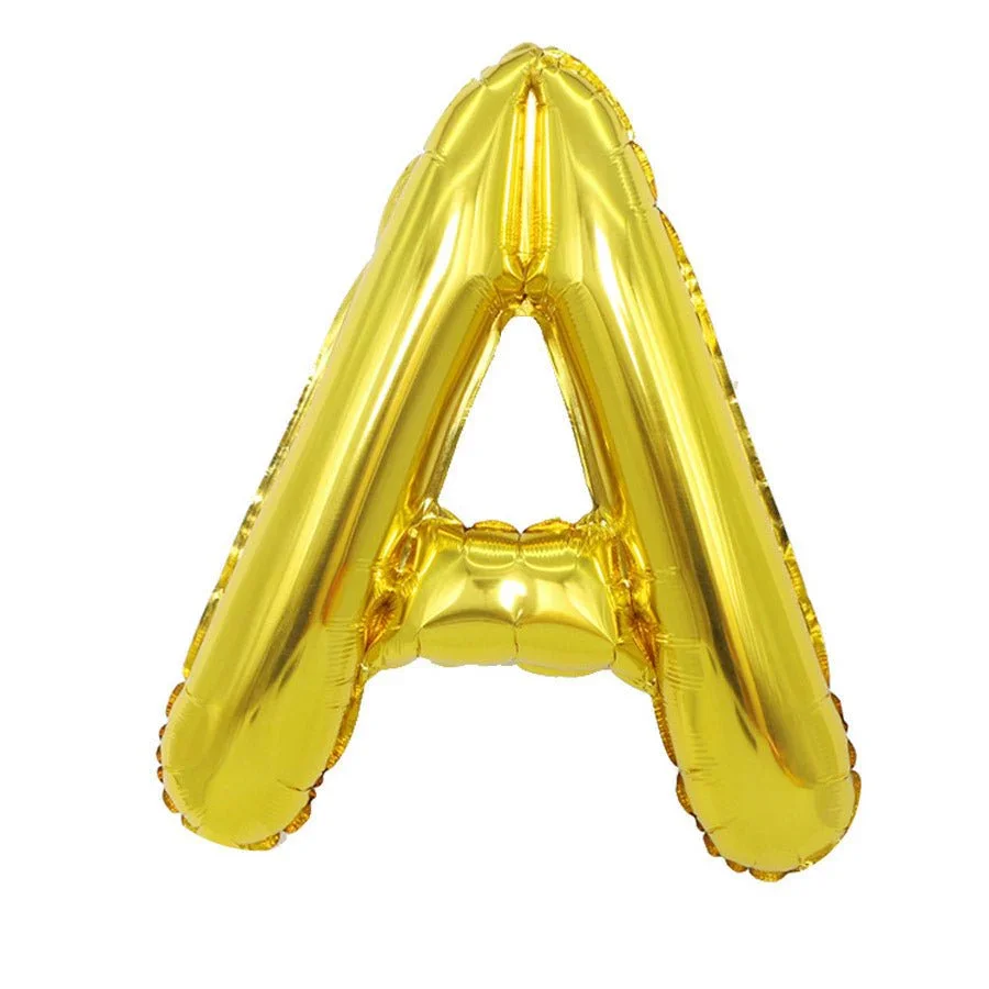 Air Filled Gold Mylar Letter Balloon, 16" | 1 ct - Image 2