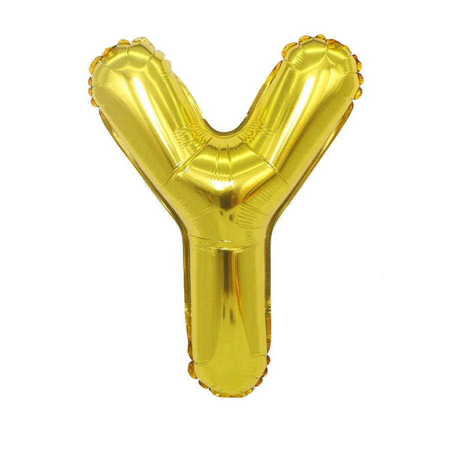 Air Filled Gold Mylar Letter Balloon, 16" | 1 ct - Image 26