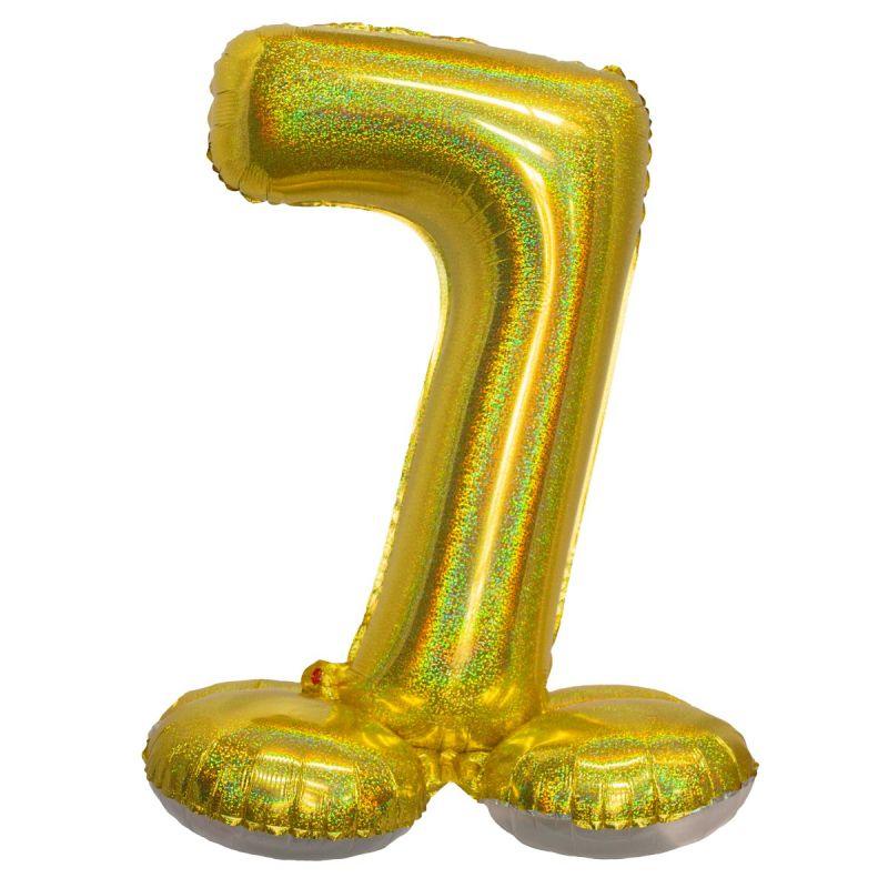 Air Filled Gold Number Self Standing Balloon 28.4" | 1 ct - Image 8