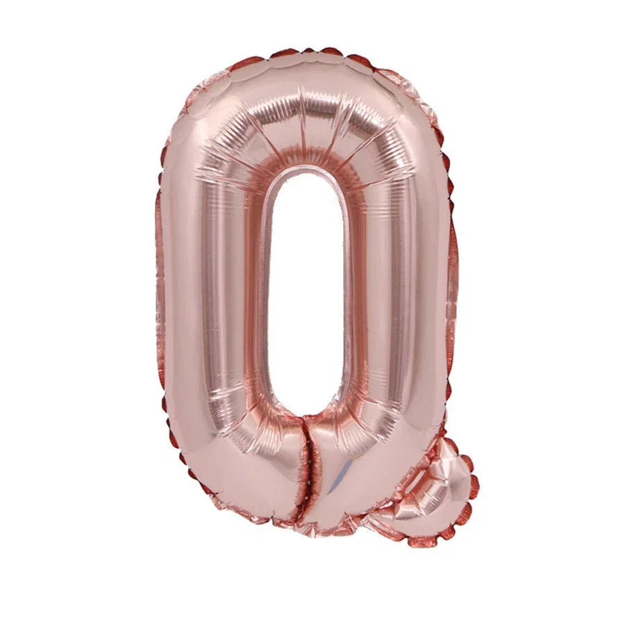Air Filled Rose Gold Mylar Letter Balloon, 16" | 1 ct - Image 10