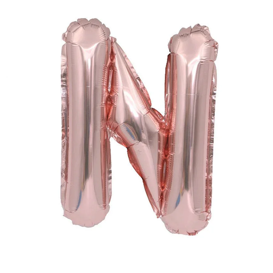 Air Filled Rose Gold Mylar Letter Balloon, 16" | 1 ct - Image 13