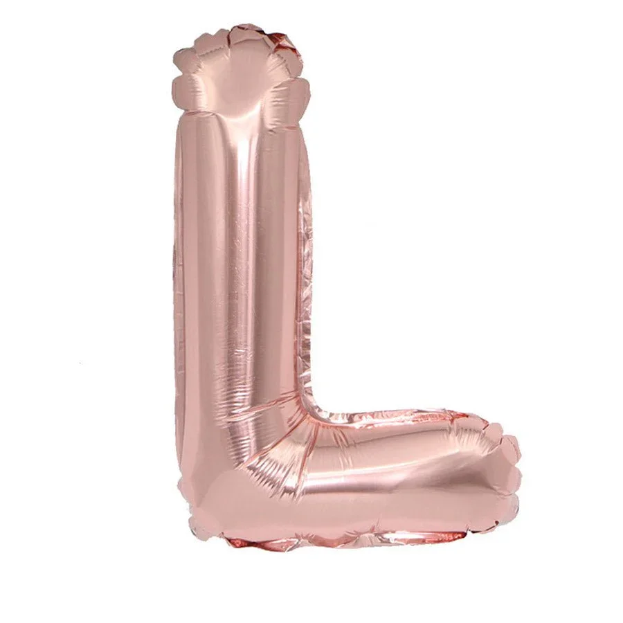 Air Filled Rose Gold Mylar Letter Balloon, 16" | 1 ct - Image 15