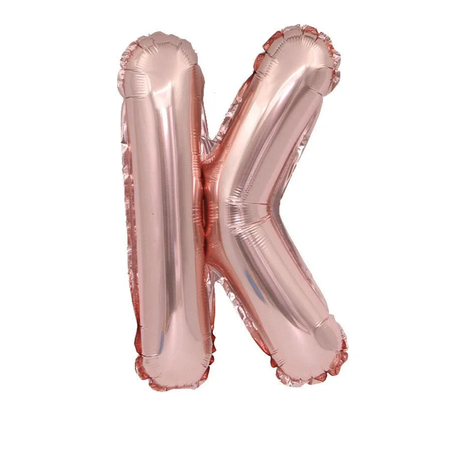 Air Filled Rose Gold Mylar Letter Balloon, 16" | 1 ct - Image 16