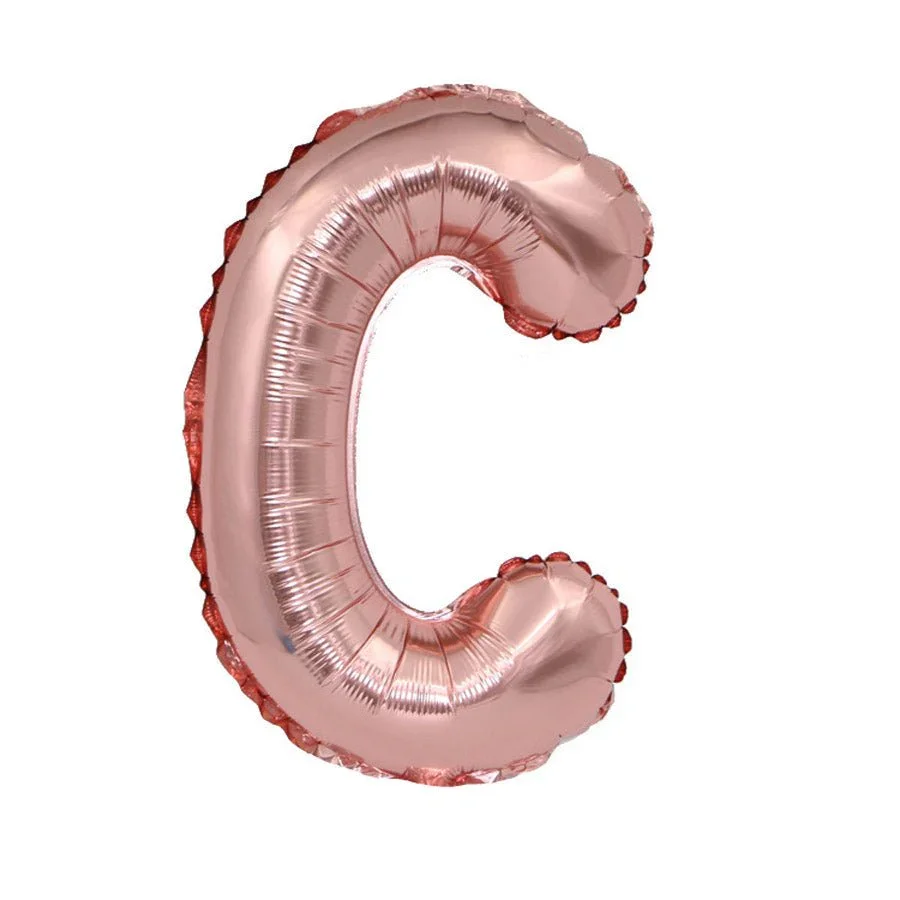 Air Filled Rose Gold Mylar Letter Balloon, 16" | 1 ct - Image 24