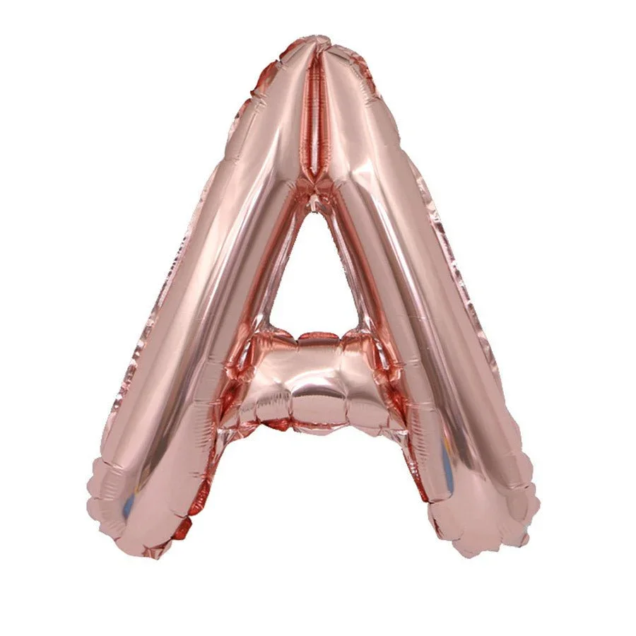 Air Filled Rose Gold Mylar Letter Balloon, 16" | 1 ct - Image 26