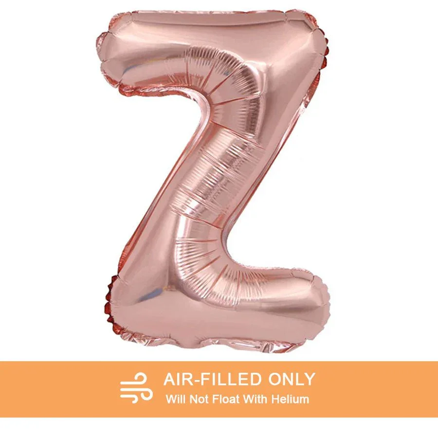 Air Filled Rose Gold Mylar Letter Balloon, 16" | 1 ct - Image 27