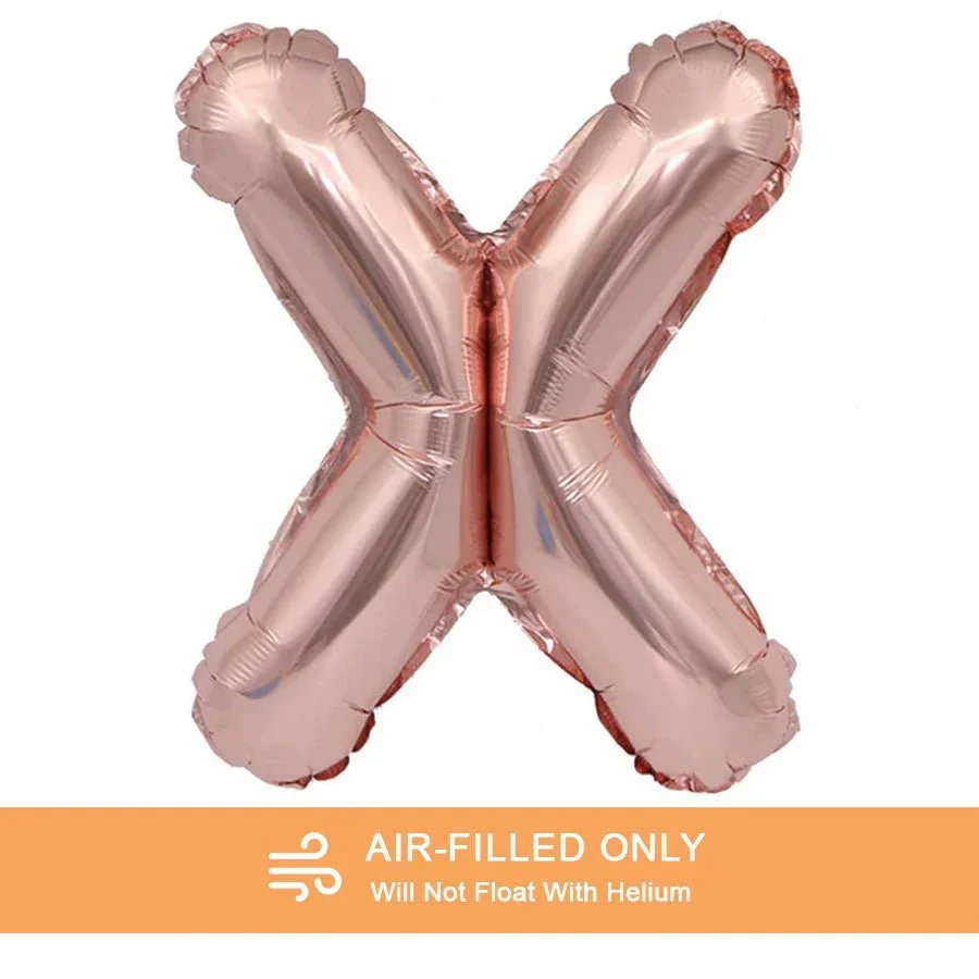 Air Filled Rose Gold Mylar Letter Balloon, 16" | 1 ct - Image 29