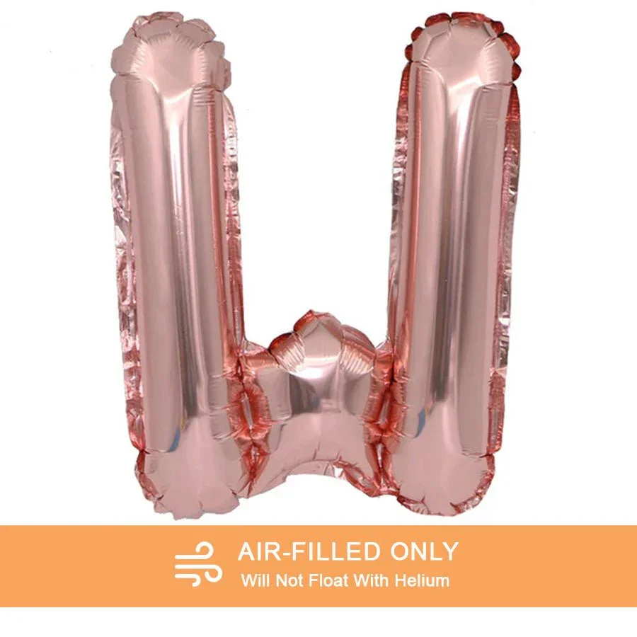 Air Filled Rose Gold Mylar Letter Balloon, 16" | 1 ct - Image 30