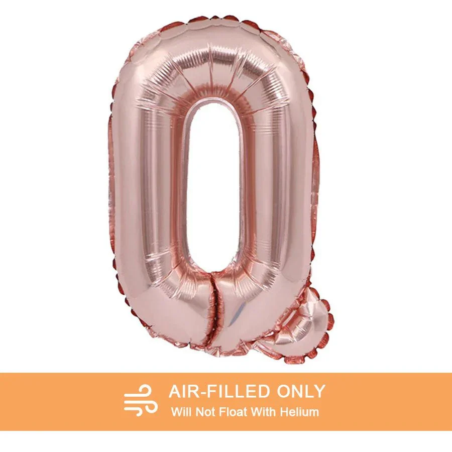 Air Filled Rose Gold Mylar Letter Balloon, 16" | 1 ct - Image 35