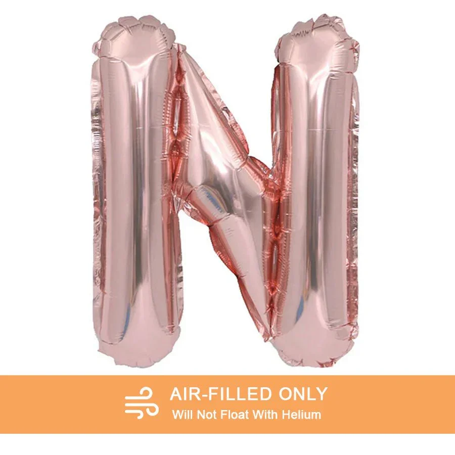 Air Filled Rose Gold Mylar Letter Balloon, 16" | 1 ct - Image 38