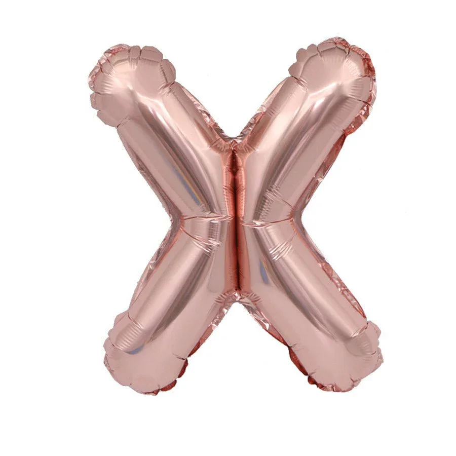 Air Filled Rose Gold Mylar Letter Balloon, 16" | 1 ct - Image 4