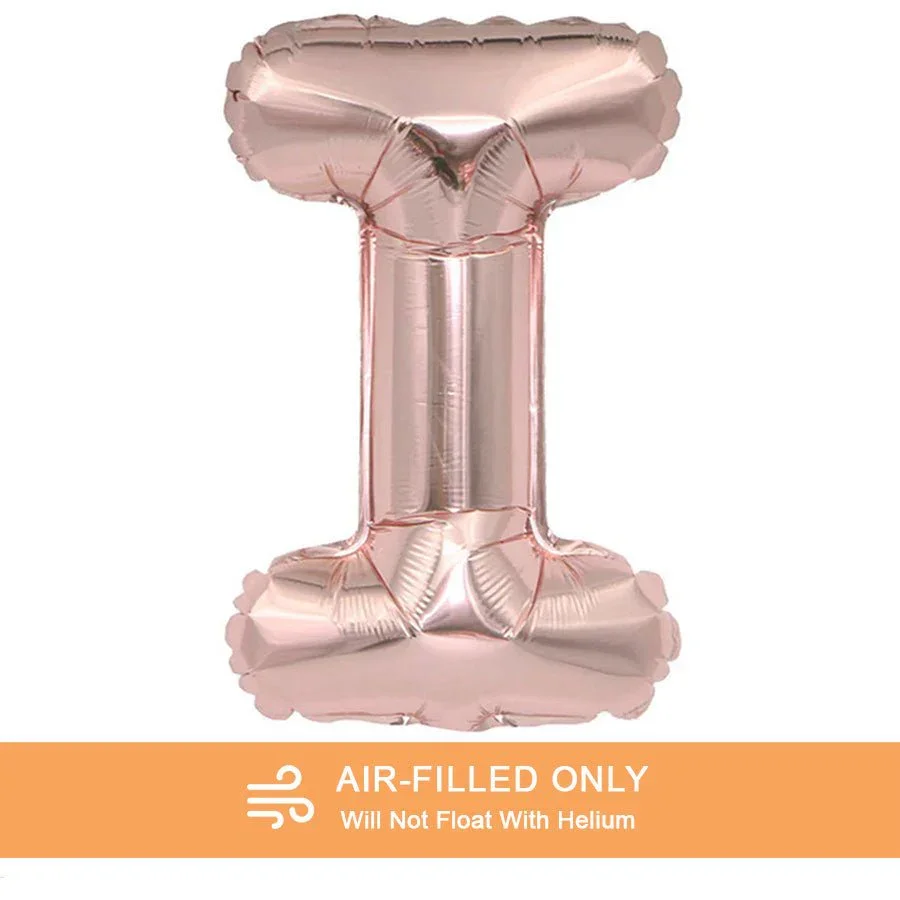 Air Filled Rose Gold Mylar Letter Balloon, 16" | 1 ct - Image 43