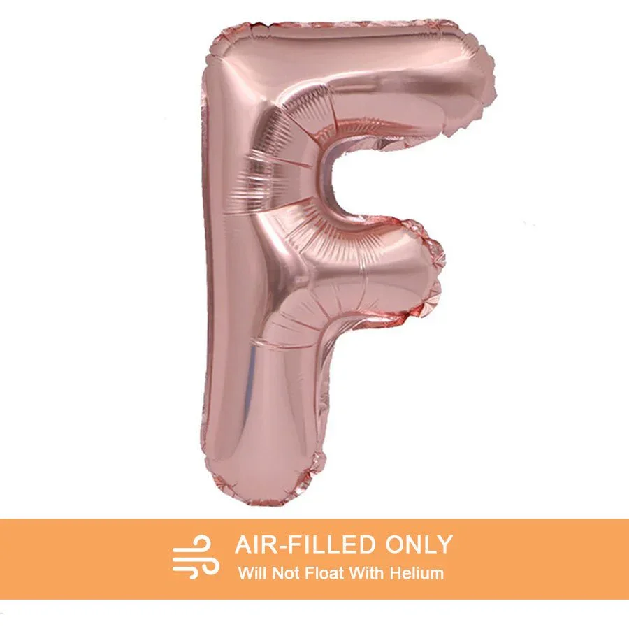 Air Filled Rose Gold Mylar Letter Balloon, 16" | 1 ct - Image 46