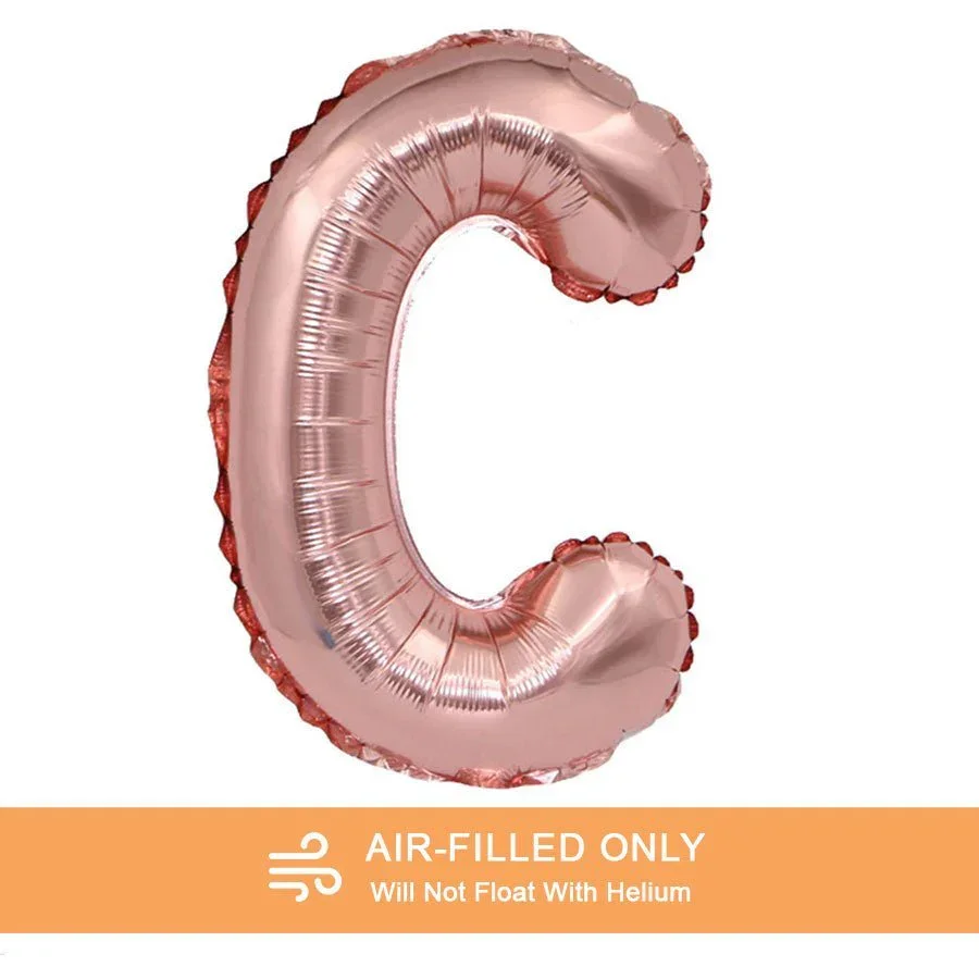 Air Filled Rose Gold Mylar Letter Balloon, 16" | 1 ct - Image 49