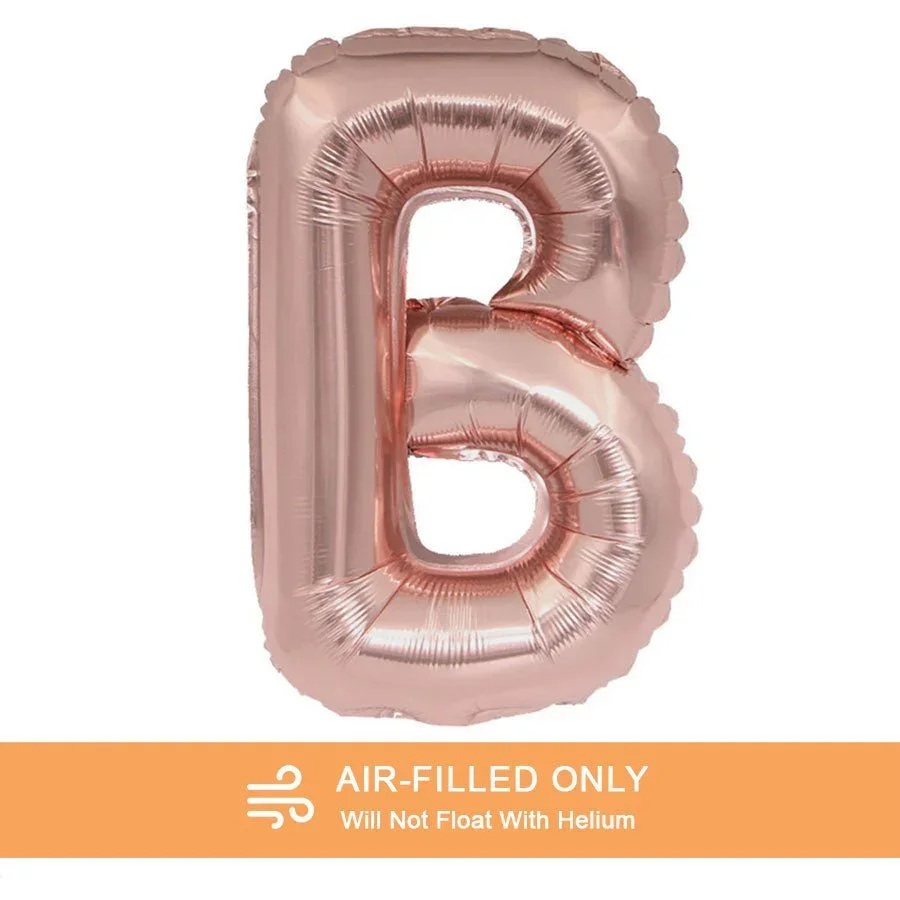 Air Filled Rose Gold Mylar Letter Balloon, 16" | 1 ct - Image 50