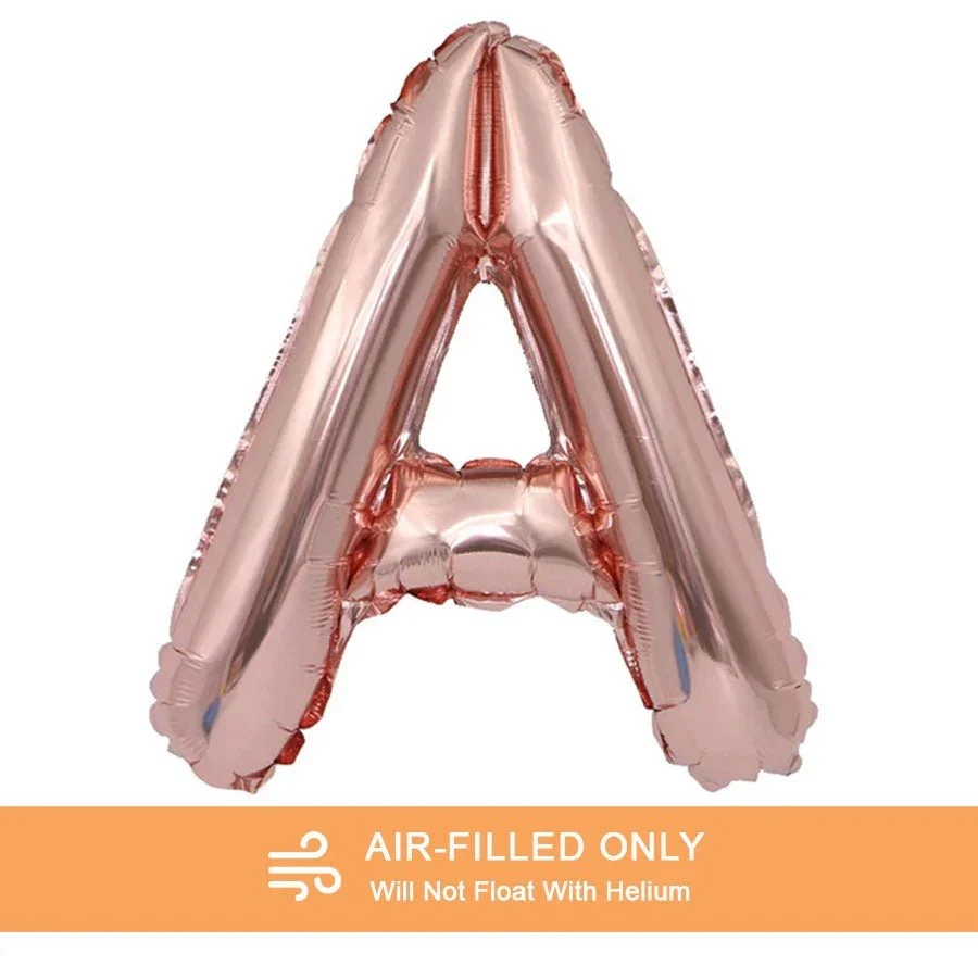 Air Filled Rose Gold Mylar Letter Balloon, 16" | 1 ct - Image 51
