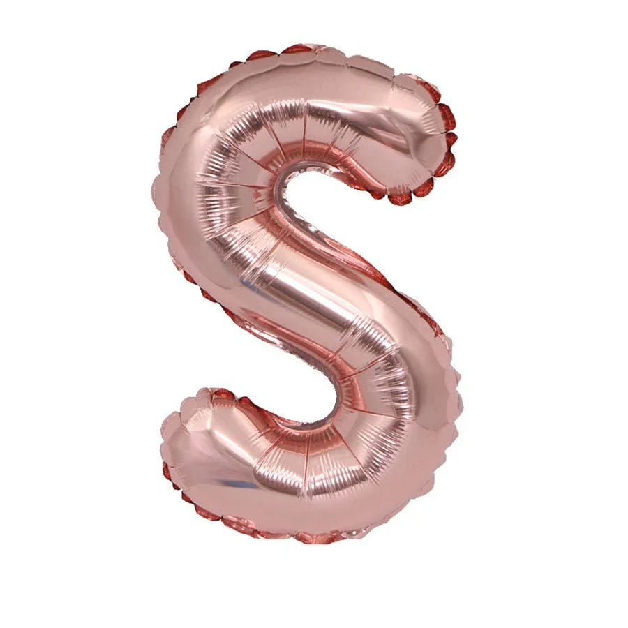 Air Filled Rose Gold Mylar Letter Balloon, 16" | 1 ct - Image 8