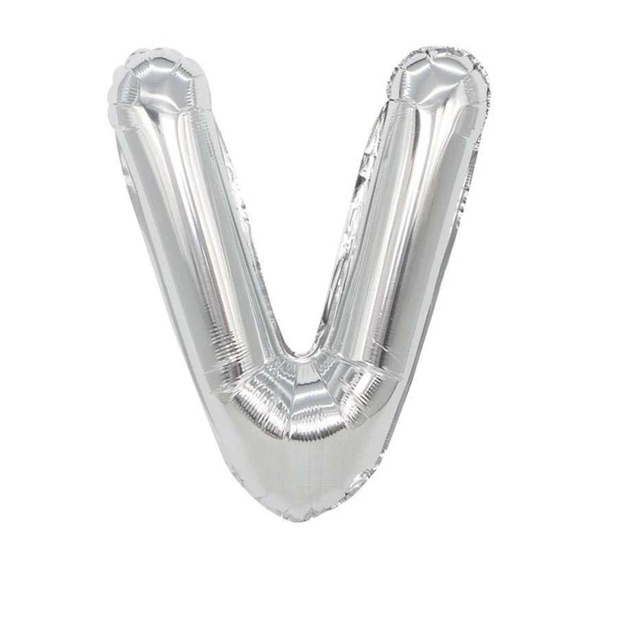 Air Filled Silver Mylar Letter Balloon, 16" | 1 ct - Image 23