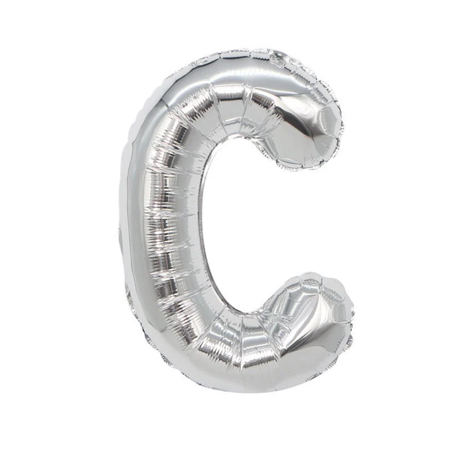 Air Filled Silver Mylar Letter Balloon, 16" | 1 ct - Image 4