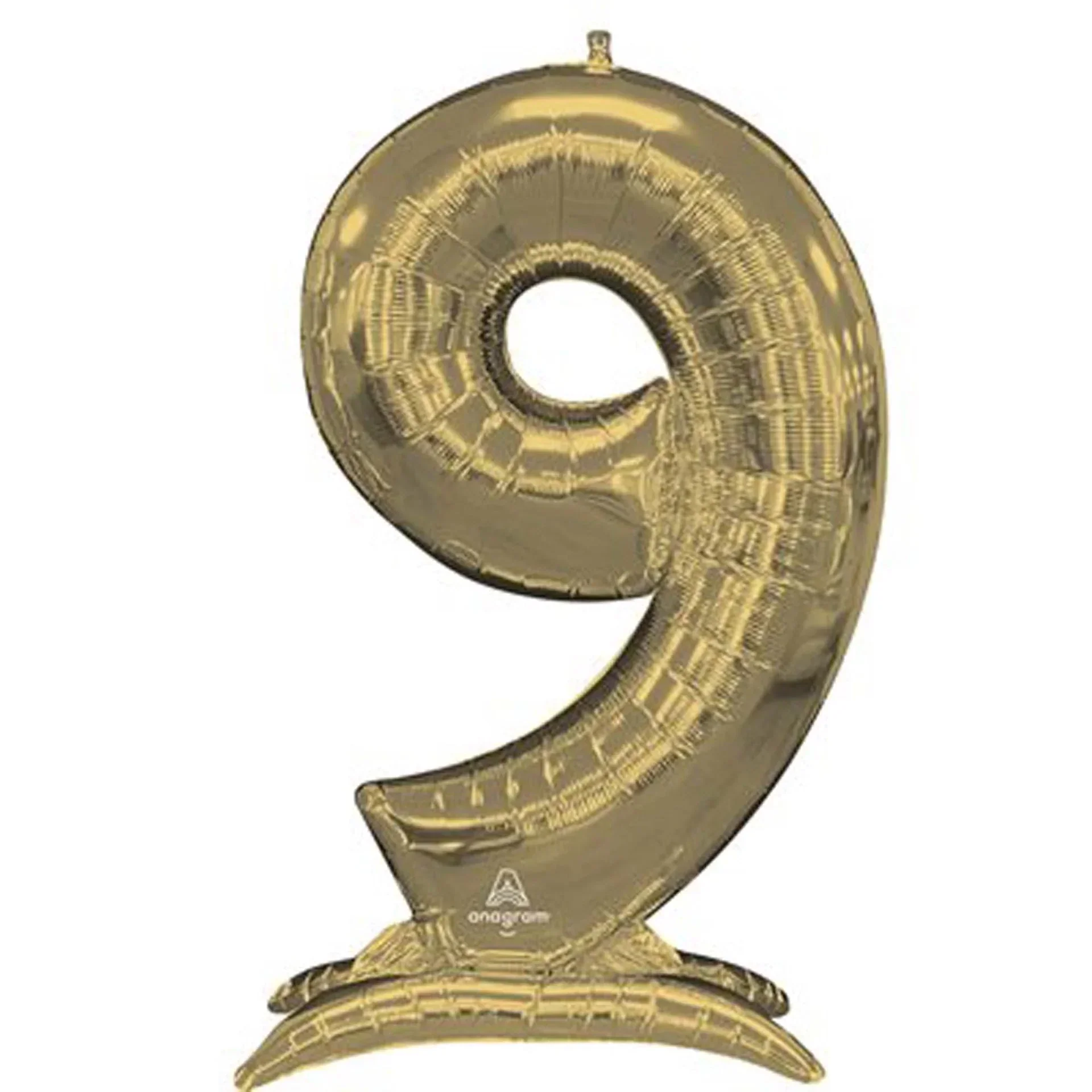 Air Filled White Gold Number Self Standing Balloons 54" | 1 ct - Image 10