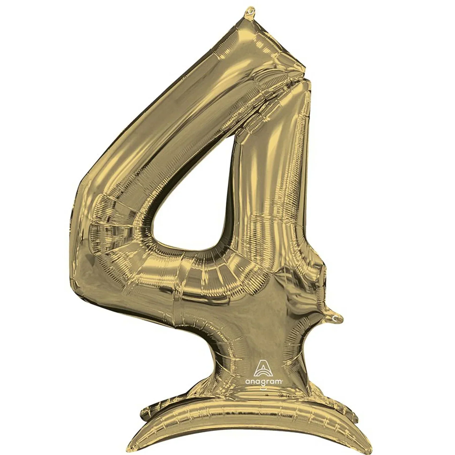Air Filled White Gold Number Self Standing Balloons 54" | 1 ct - Image 5