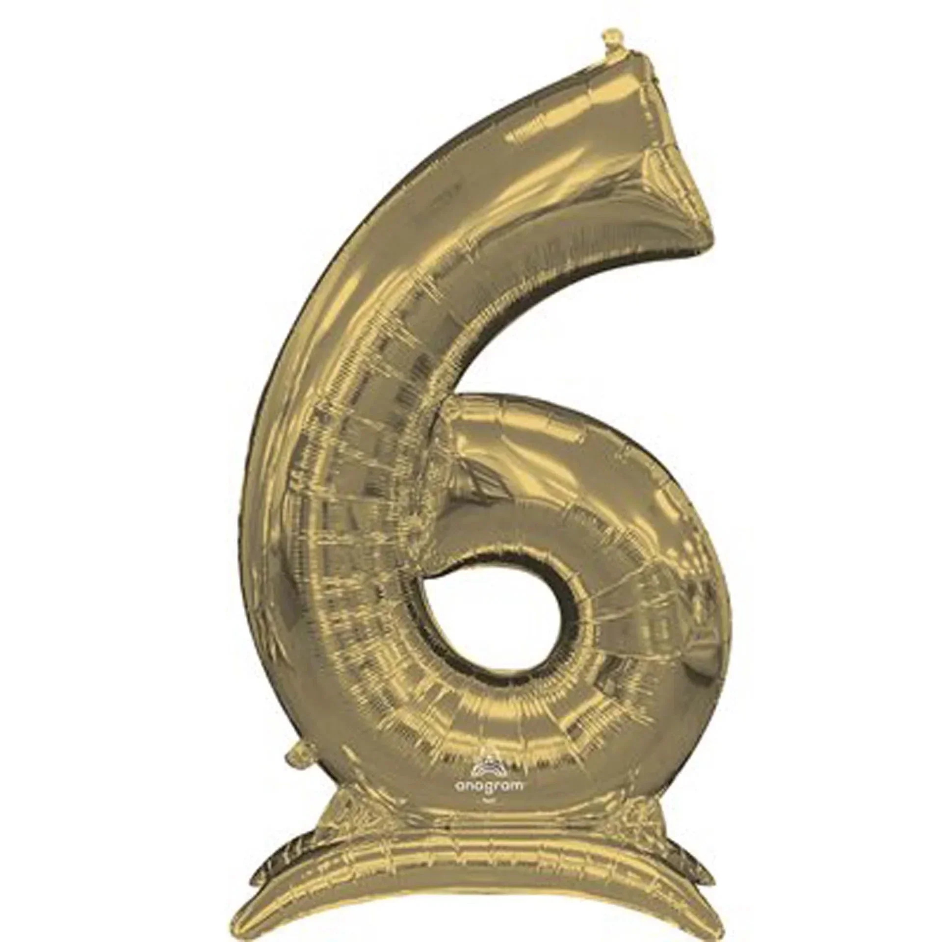 Air Filled White Gold Number Self Standing Balloons 54" | 1 ct - Image 7