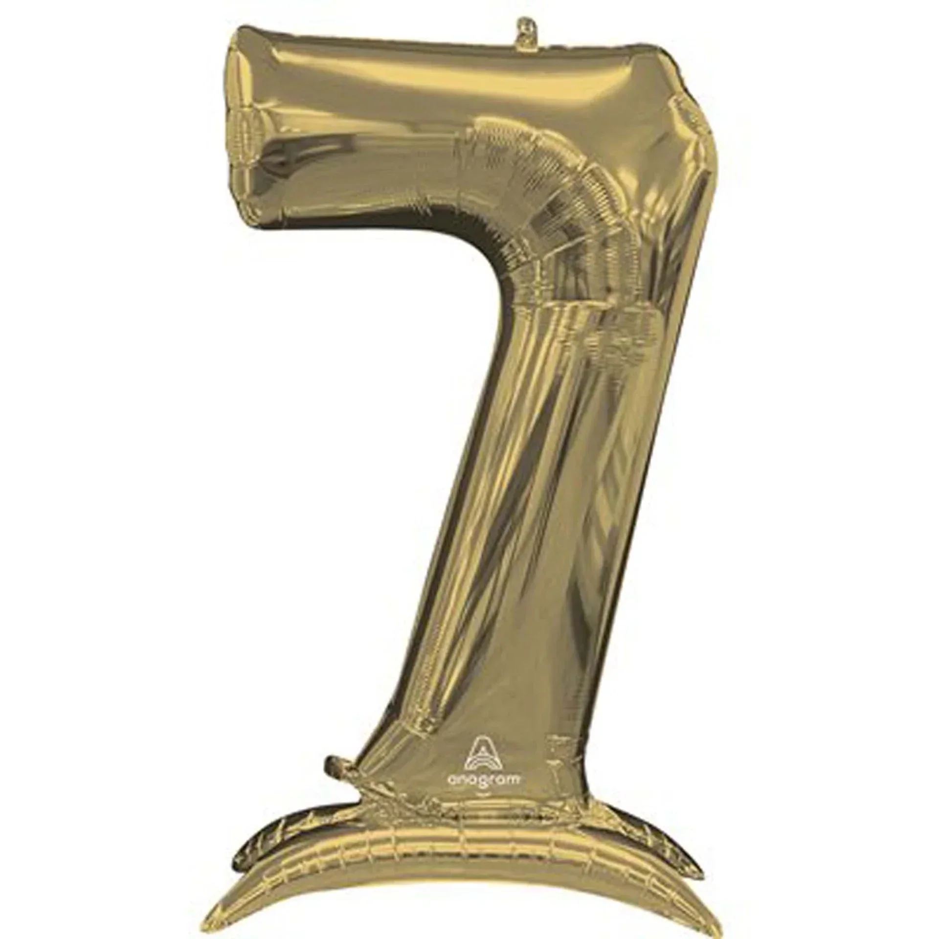 Air Filled White Gold Number Self Standing Balloons 54" | 1 ct - Image 8