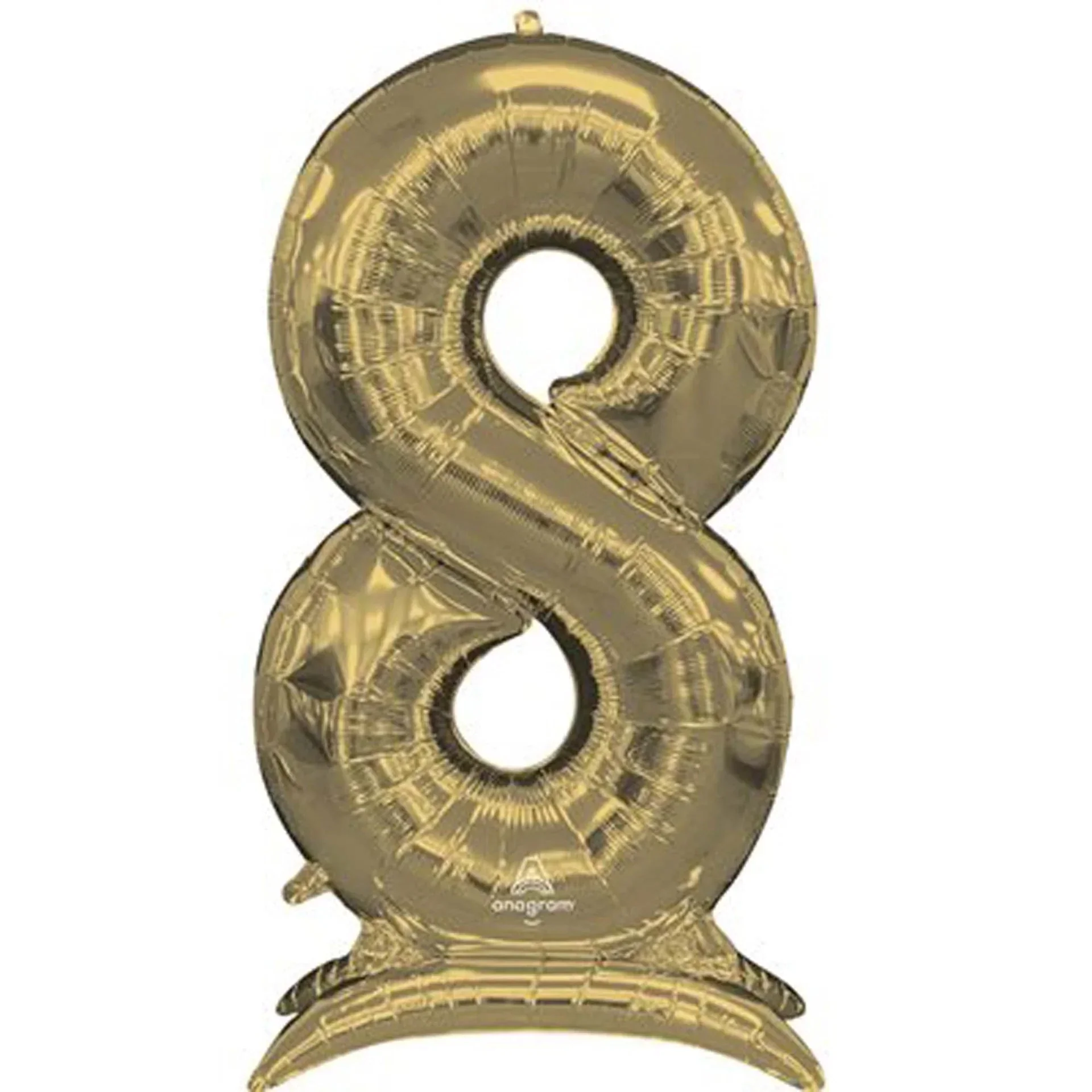 Air Filled White Gold Number Self Standing Balloons 54" | 1 ct - Image 9