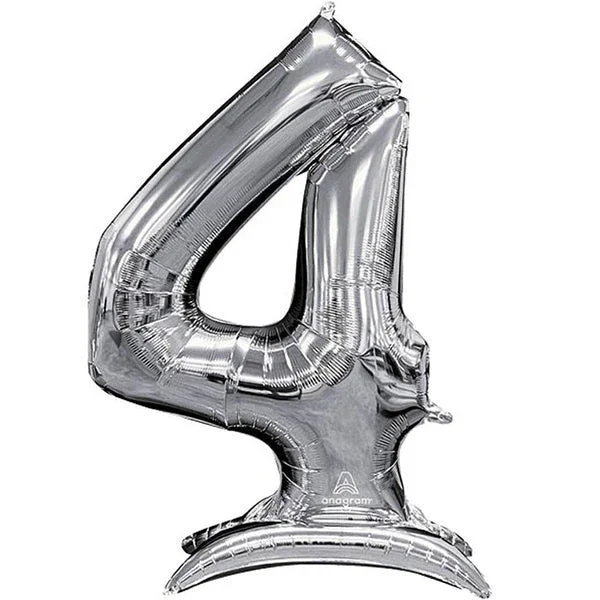 Air Filled Silver Number Self Standing Balloons 54" | 1 ct - Image 5