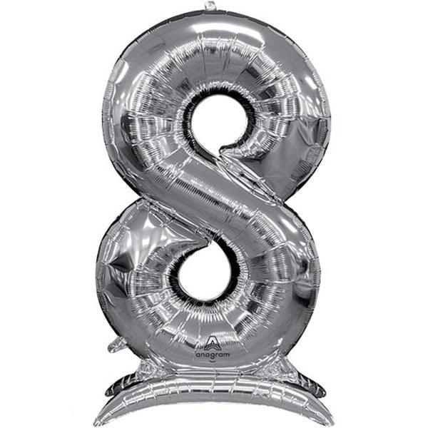 Air Filled Silver Number Self Standing Balloons 54" | 1 ct - Image 9