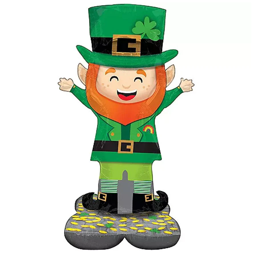 AirLoonz Lucky Leprechaun Foil Balloon Uninflated 53" | 1ct