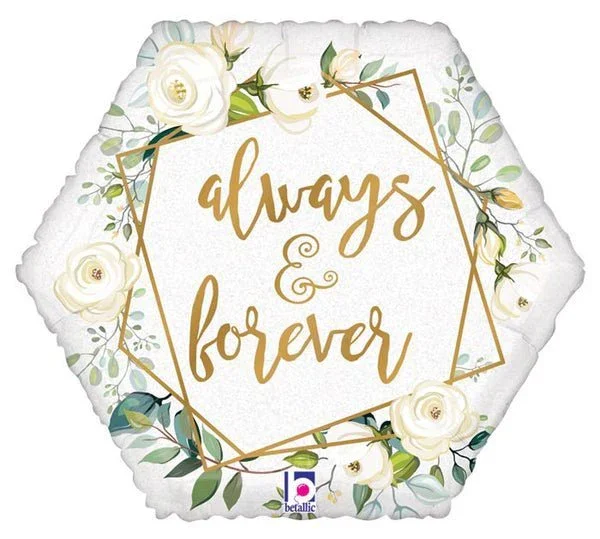 Always & Forever Geometric Mylar Balloon, 18" | 1 ct