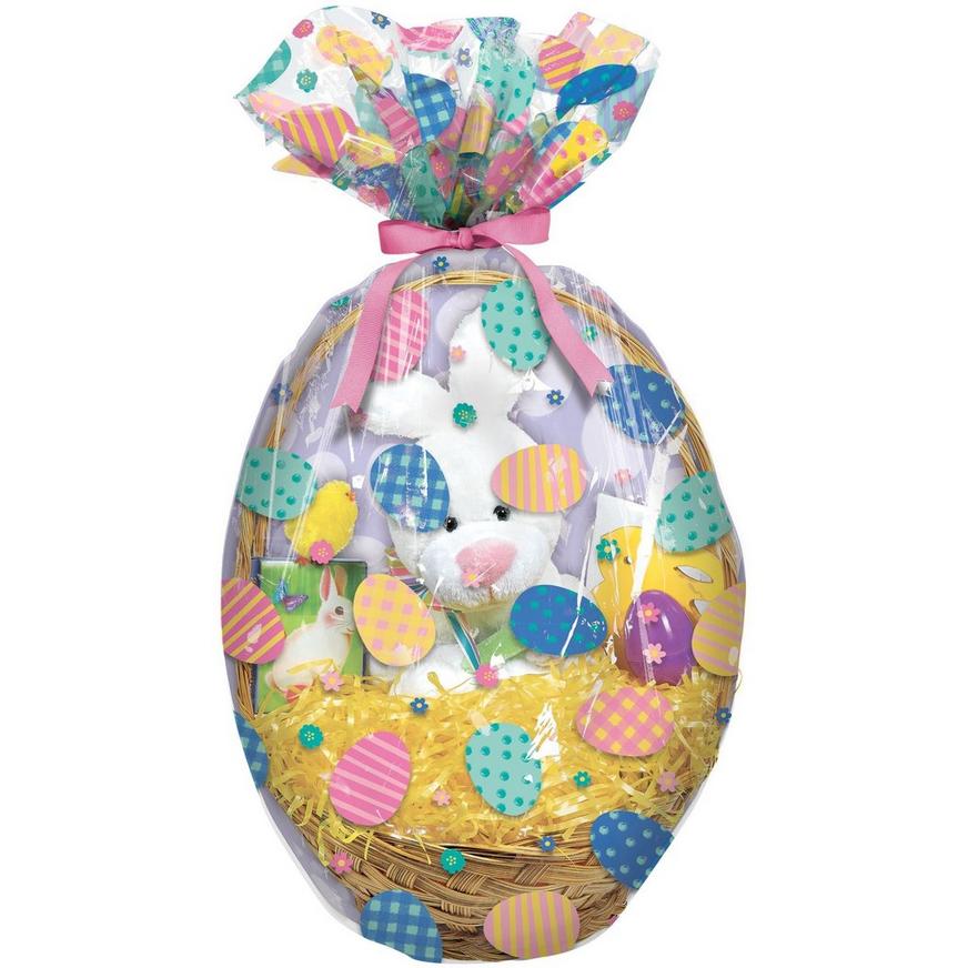 Easter Egg Cello Basket Bags, 24in x 25in | 2ct