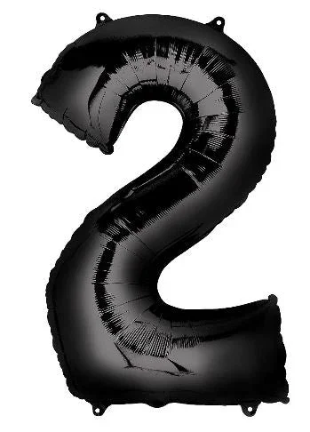 Black Jumbo Number Balloons 34" | 1 ct - Image 3