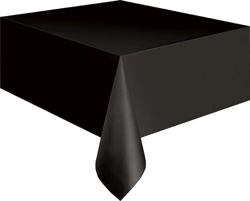 Black Plastic Table Skirt | 1ct