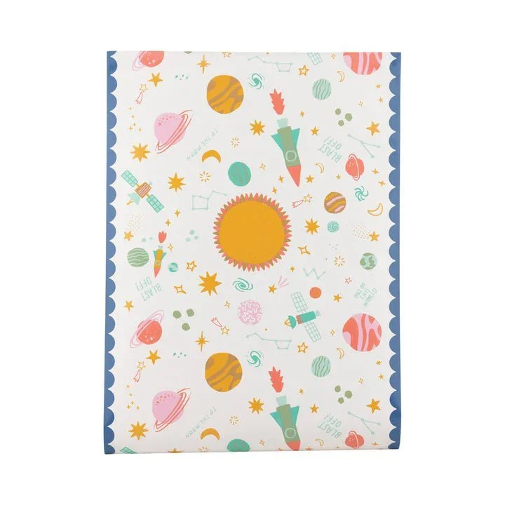 Blast Off Space Paper Table Runner 16" x 120" | 1 ct