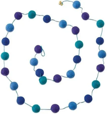 Blue and Green Pom Pom Garland 6' | 1ct
