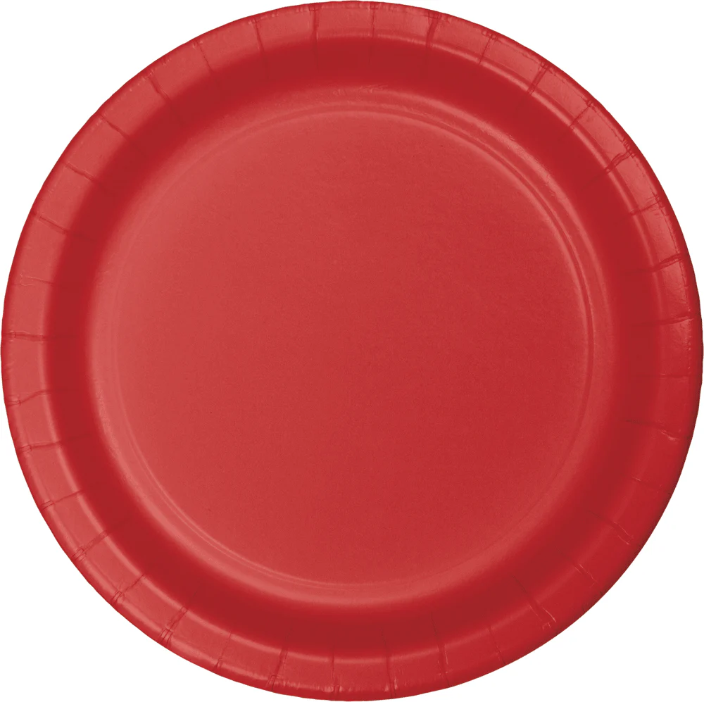 Classic Red Dinner Plates | 24ct