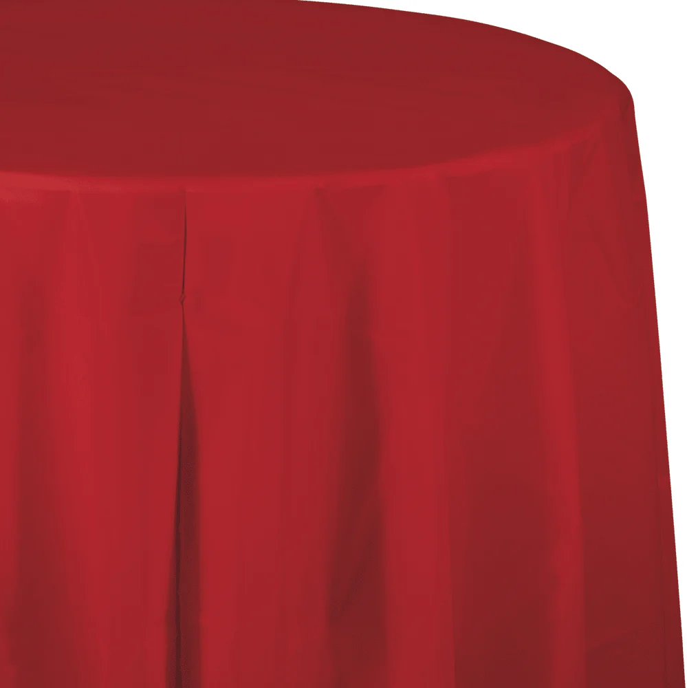 Classic Red Tablecover, Octy Round 82" | 1ct