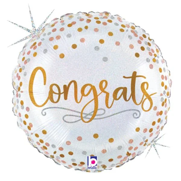 Congrats Confetti Glitter Mylar Balloon 18" | 1ct