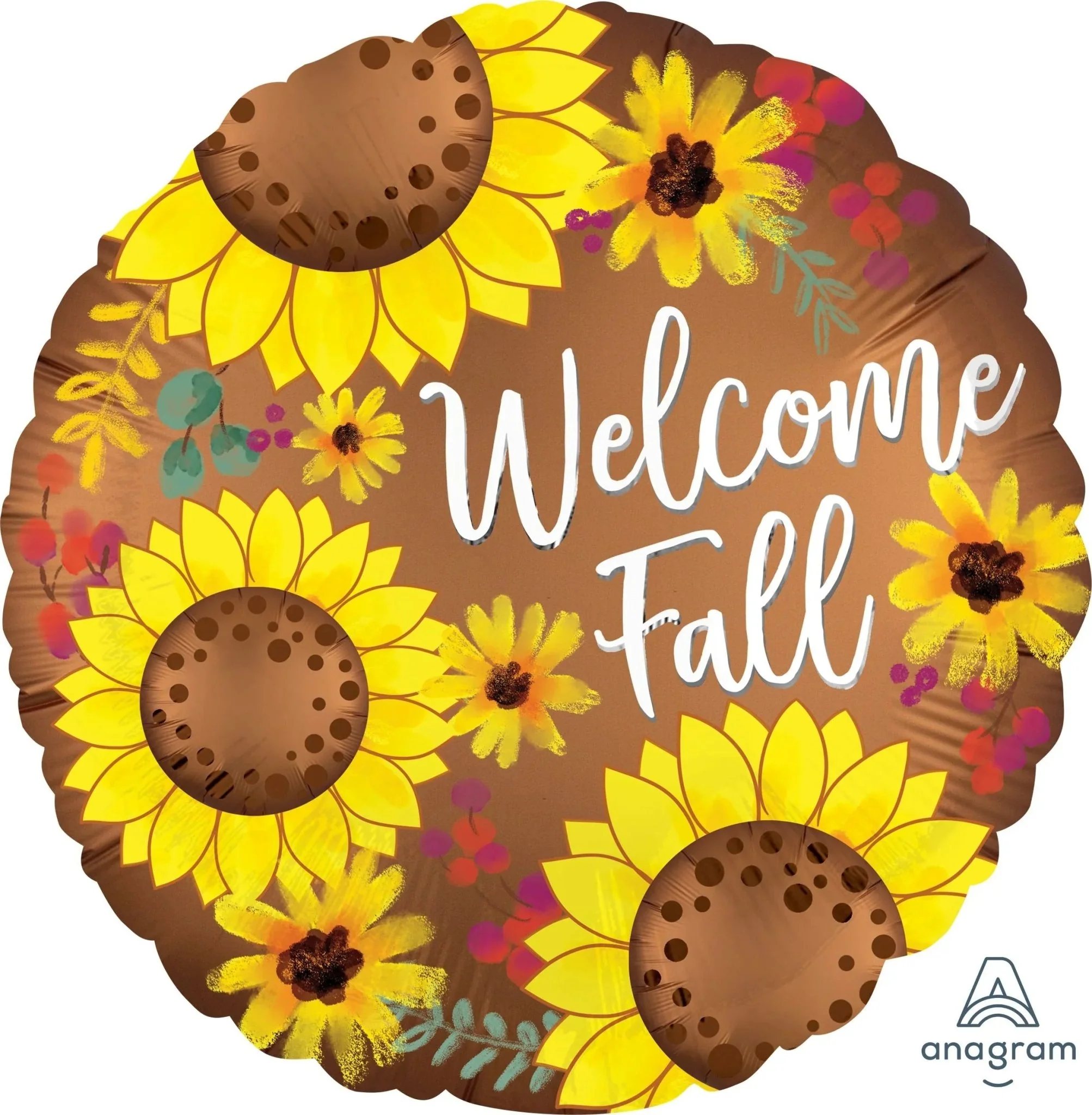 Welcome Fall Sunflower Satin Mylar  | 1 ct